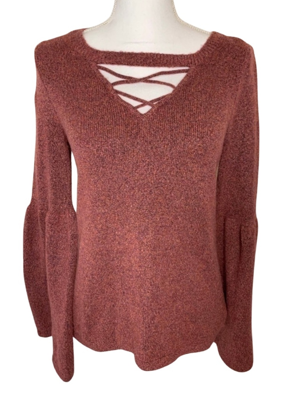 American Eagle Outfitters Sweater Boho  Women Bell Sleeve V Neck Small to Medium